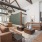 leasing office with vaulted ceilings and large windows