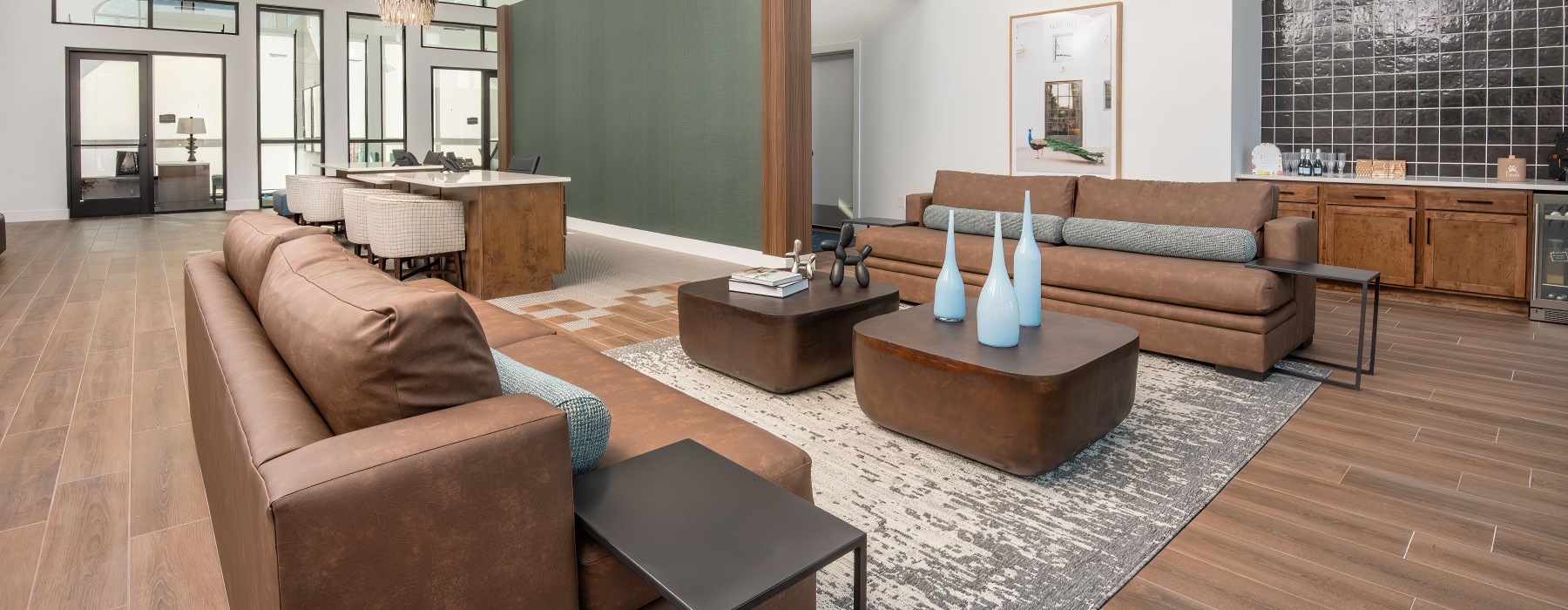 spacious clubhouse with couches
